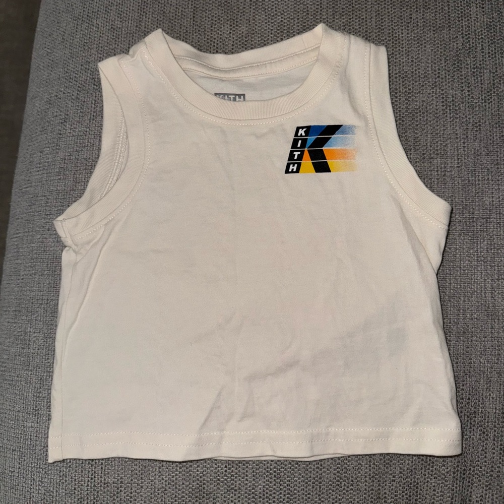 Kith Kids Cream Tank Top with Colorful Logo